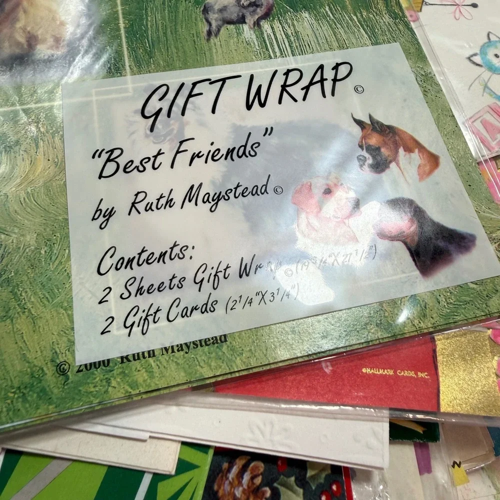 VTG Gift Wrap Collection 50s-90s Estate Lot Paper Ephemera Wrapping Paper 100+